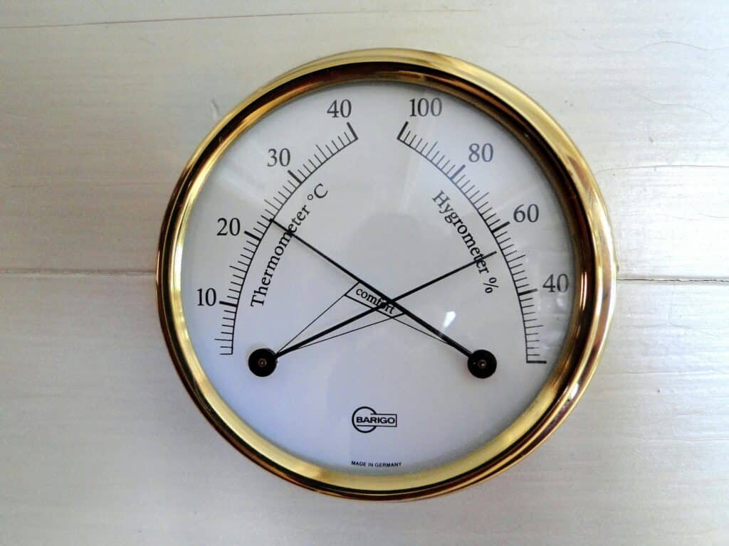 luchtvochtigheid in huis meten met een hygrometer